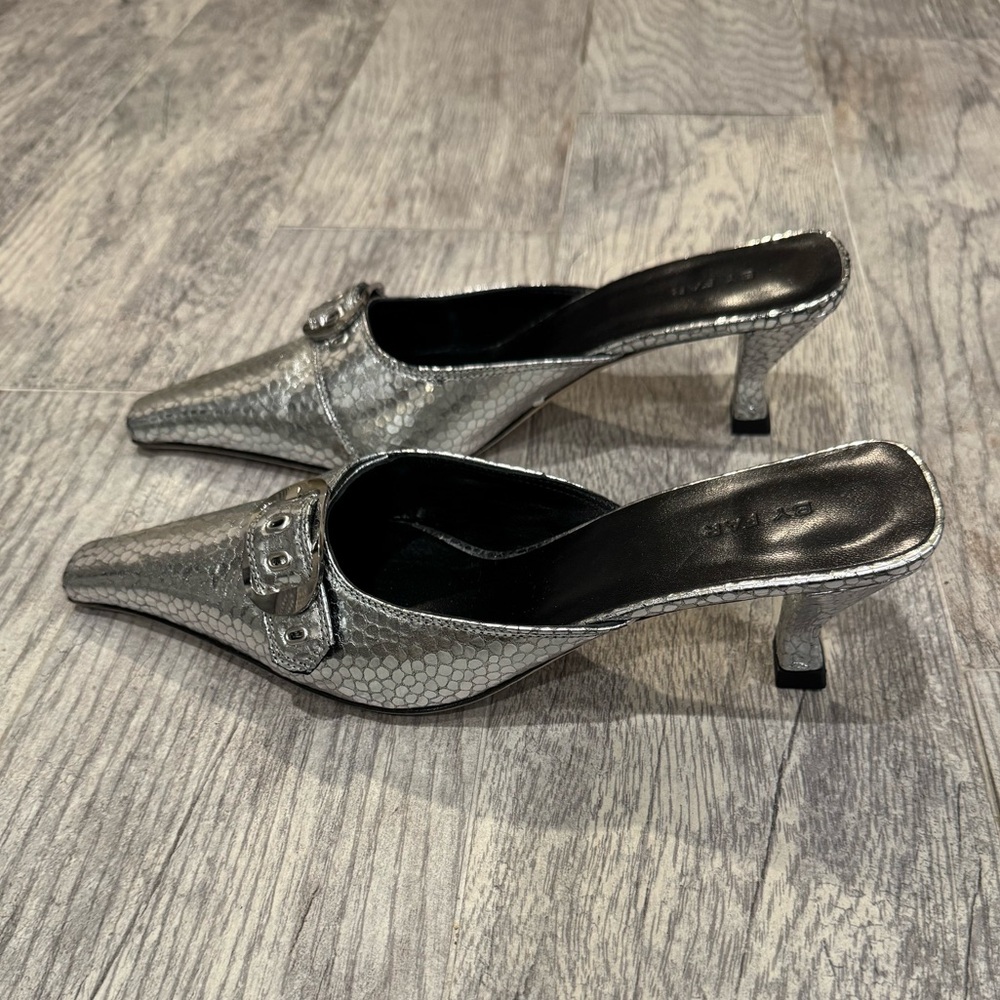 By Far silver Evelyn mules - Picture 7 of 10